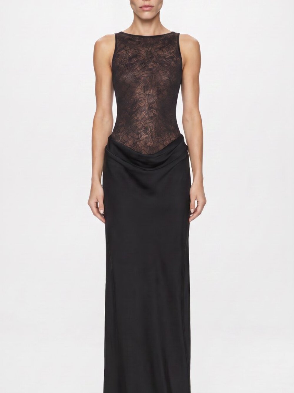 NWT NBD Betty Gown Black Lace Maxi Dress XXS
